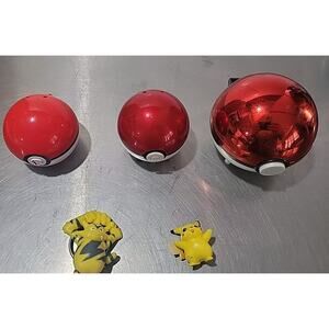 Lot of 3 Vintage Pokemon Carrying Cases. See Pictures/With 2 Pokemon figures.